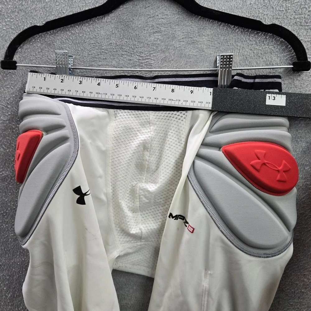 Under Armour Men Pants Boy White Nylon Polyester Padded Football Girdle Logo